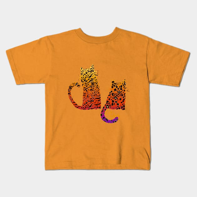 Silhouette Cats Kids T-Shirt by DrawnByKate